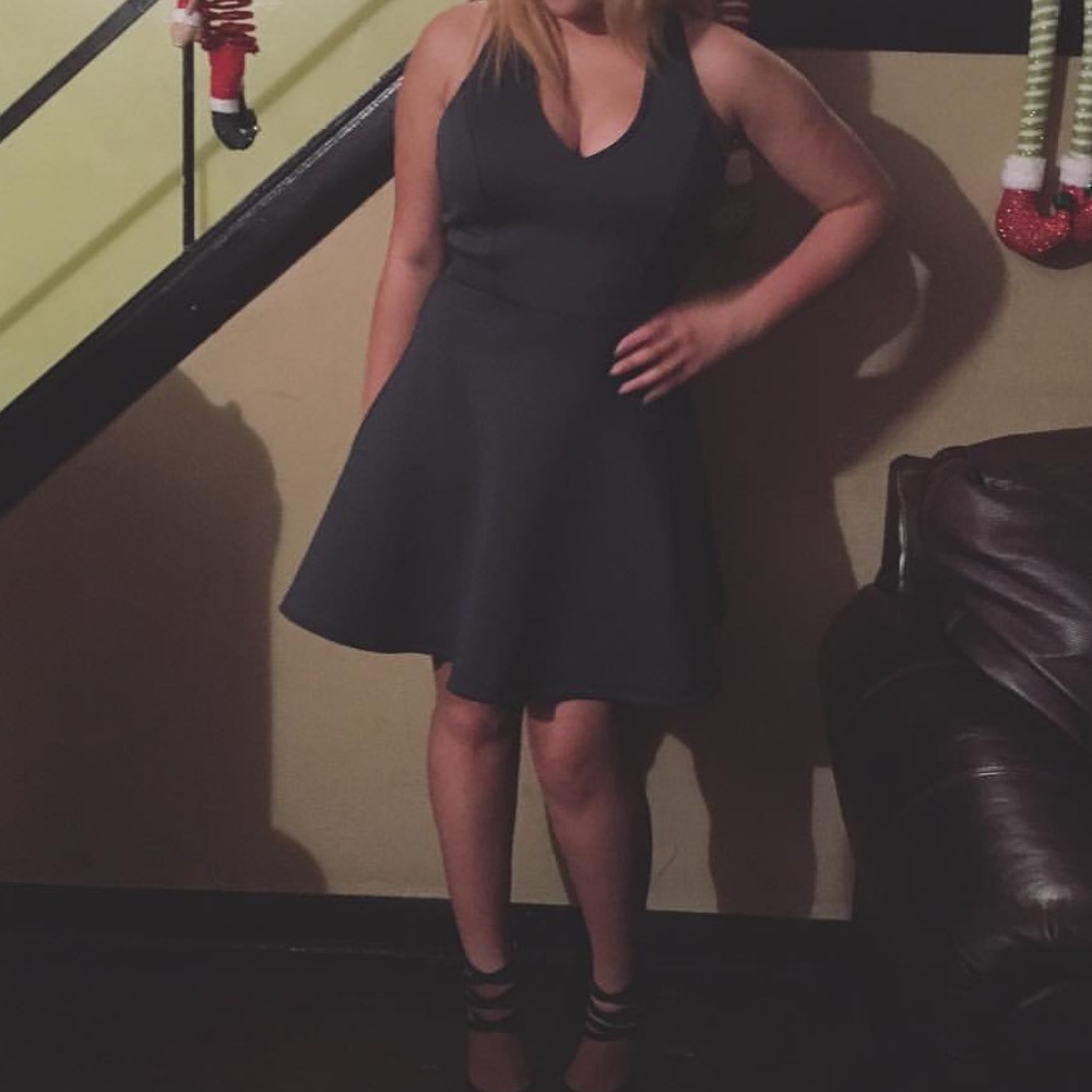 Green skater dress